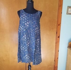 Hinge Dress viscose lined sleeveless Swing Crinkle Short